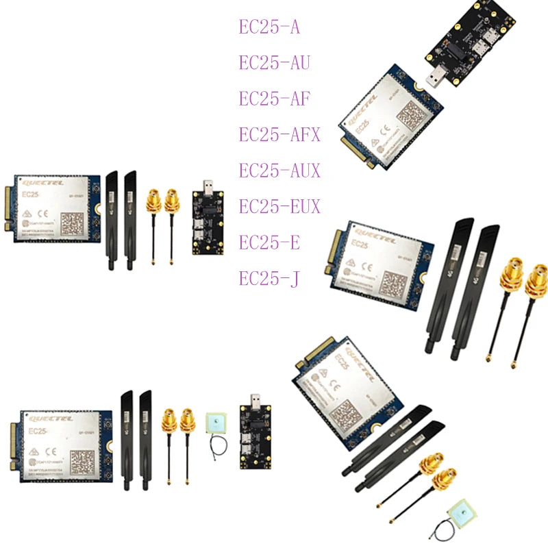 Quectel EC25 M.2 LTE Cat 4 Module with SIM Card Slot EC25-A EC25-E EC25-J EC25-AU EC25-AUX EC25-EUX EC25-AF AFX with Antenna