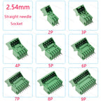 5/10Pcs 15EDG 2.54 mm KF2EDG PCB Screw Terminal Block Connector Right Angle/Straight Needle Plug Pin Header Socket 2/3/4/10 Pin