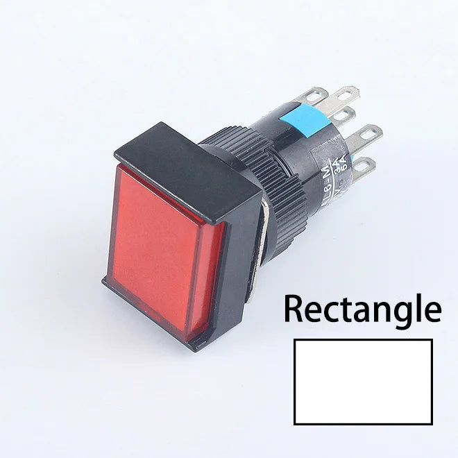 5V 12V 24V 220V 16mm Plastic Momentary LED Illuminuted Maintained Self-locking Push Button Switches Latching Push Button Reset