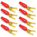 8PCS Gold Plated Y/U Shape Spade Fork Banana Plug Jack Plug Banana Plug Solderless Speaker Cable Power Terminal Connector