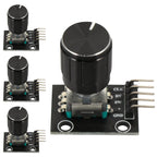4Set Panel Mount Rotary Encoder Metal Shaft Threaded Bushing Kit 360 Degree Push Button for Robotics Cnc Prototype Pulse Encoder