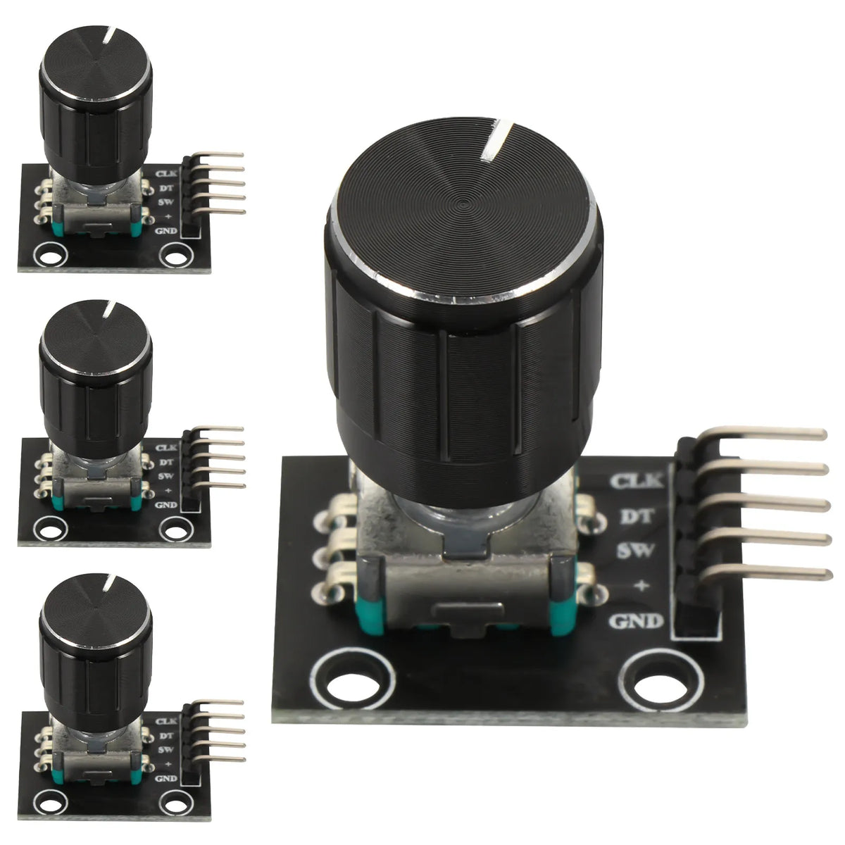 4Set Panel Mount Rotary Encoder Metal Shaft Threaded Bushing Kit 360 Degree Push Button for Robotics Cnc Prototype Pulse Encoder