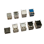 5/10Pcs Double USB Type A Female Solder Jacks Connector PCB Socket USB-A Type 90 Degrees / 180 Degrees Adapter