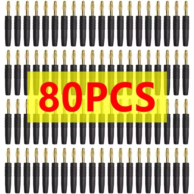 20/80/400Pcs 2mm Red Black Banana Male Plugs Banana Plug Connector Audio Speaker Wire Cable Connectors