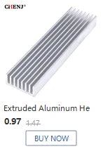 Extruded Aluminum Heatsink For High Power LED IC Chip Cooler Radiator Heat Sink Drop Ship 100*25*10mm