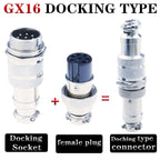 GX16 Aviation Plug Socket Connector 2/3/4/5/6/7/8/9/10Pin M16 Metal Male Female Fixing Panel Mount Docking In-line Joint Adapter