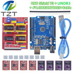 TZTUNO R3 With USB Cable + CNC Shield V3 Engraving Machine 3D Printe+ 4pcs DRV8825 Or A4988 Driver Expansion Board For Arduino
