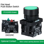 22mm Push Button Switch Momentary Reset ON OFF 12V/220V/48V/24V Black NC NO Power Button for Electrical Industrial Panelboard
