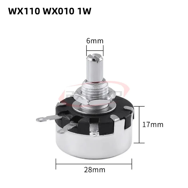 1W 3W 5W Adjust Speed Potentiometer Adjustable Resistor 1K 1.5K 2K2 3K3 4K7 6K8 10K 22K 33K 47K 22R 100 220 470 OHM WX110 WX112