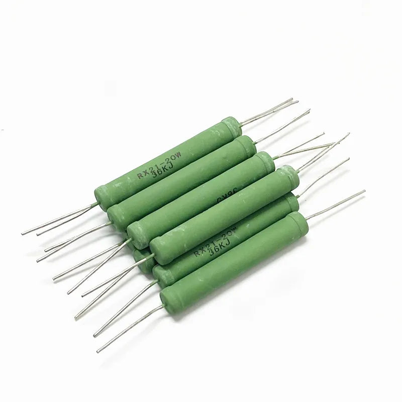 5pcs RX21-20W Wire Wound Resistance 5% 1R 10R 100R 200R 1K 2K 10K 12K 15K 20K 22K 25K 30K 33K 39K 47K 20R 22R  27R 30R 33R 40R