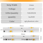 COB LED Strip Light WS2811 RGBIC 432/576/720Leds/M Dimmable Tape Lights For Christmas Home Party Decoration Lighting DC12V 24V