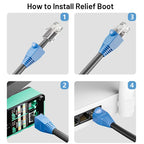 RJ45 Connector CAT6 Pass Through Connectors Crystal End Gold-Plated 8P8C UTP Protective Case Ethernet Network Modular Plug