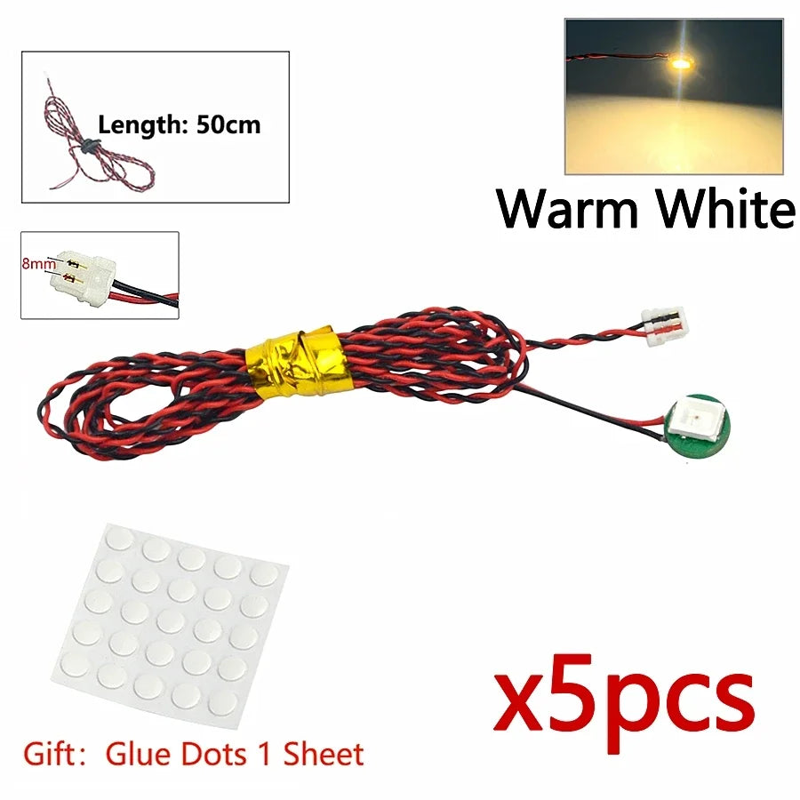 DIY 0.8mm Pin 1x1 1x2 1x4 Length 50cm SMD LED 2835  Remote Control Building Block Flash Lamp City Street Light Bricks