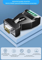 2PCS DTECH Plug And Play DB9 Male RS232 Serial To RS485 Converter DT-9001B