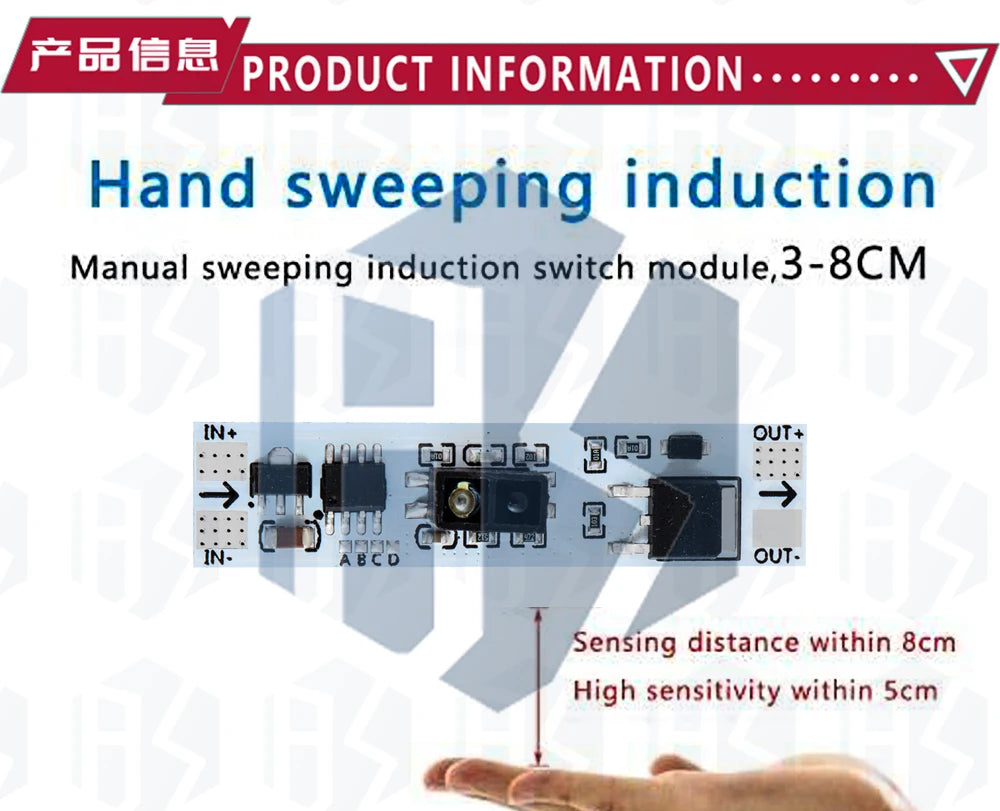 Touch Switch Capacitive Module 5V-24V 3A LED Dimming Control Lamps Active Components Short Distance Scan Sweep Hand Sensor Touc