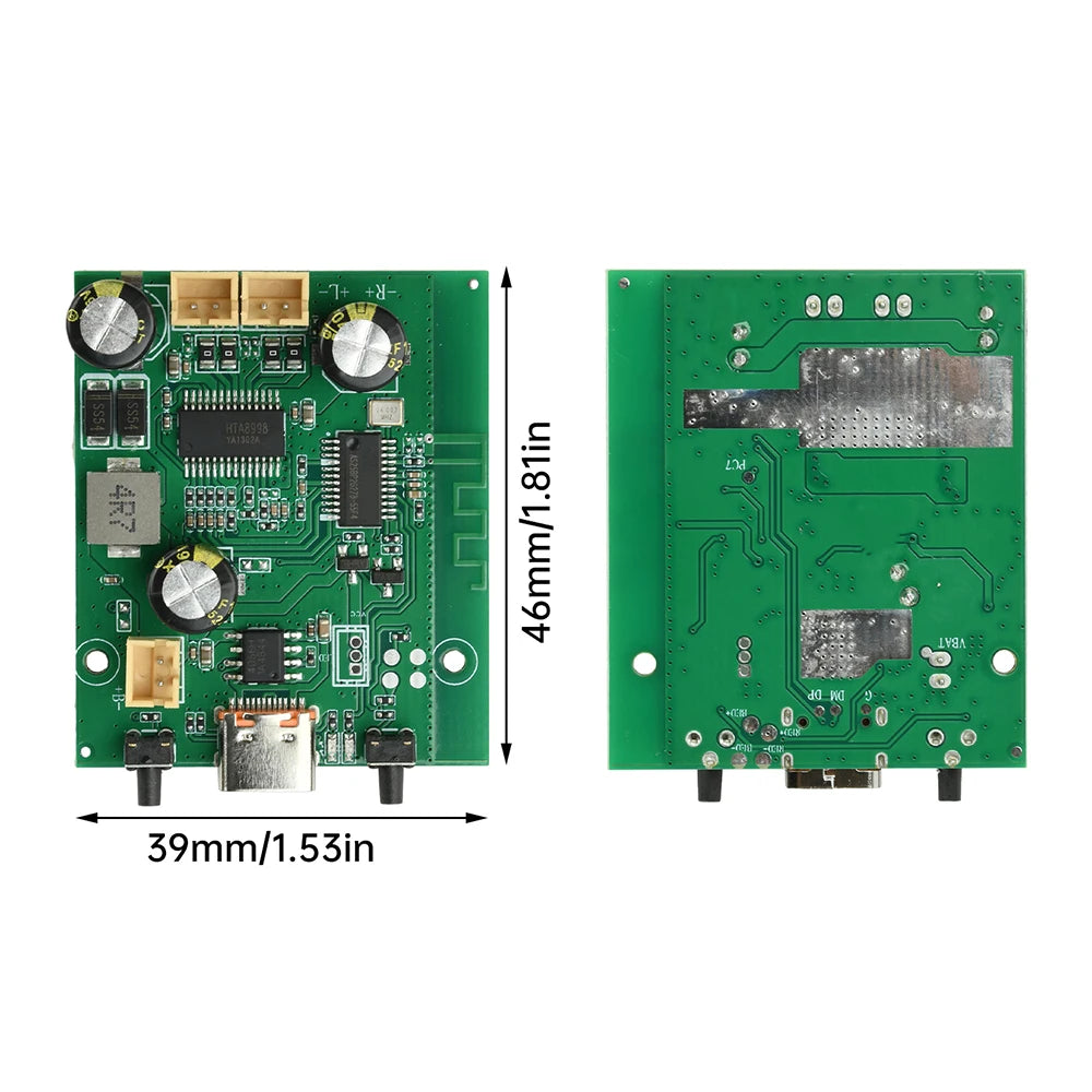 DC 5V/3.7V TWS Stereo BT Amplifier Board 2*10W Dual Channel Adjustable Rechargeable Bluetooth Amplifier Board