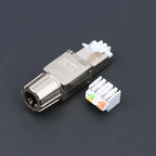 1Pc Zinc Alloy Shielded Ethernet Termination Plugs Cat7 Cat6A Cat8 RJ45 Connector Tool-Free