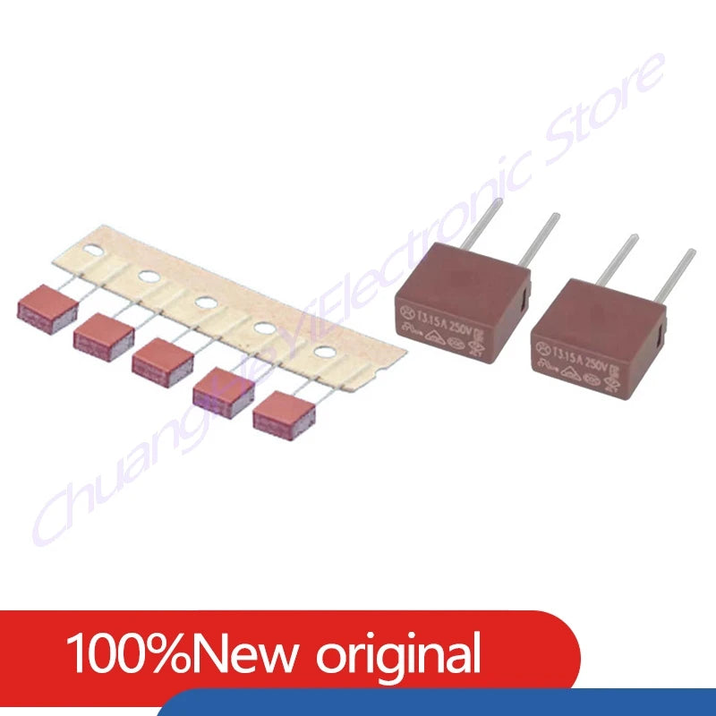 10pcs Fuse T0.5A T1A T2A T2.5A T3.15A T4A T5A T6.3A T8A T10A 250V 392 Square Plastic Power Board Commonly Used Fuses Slow Blow