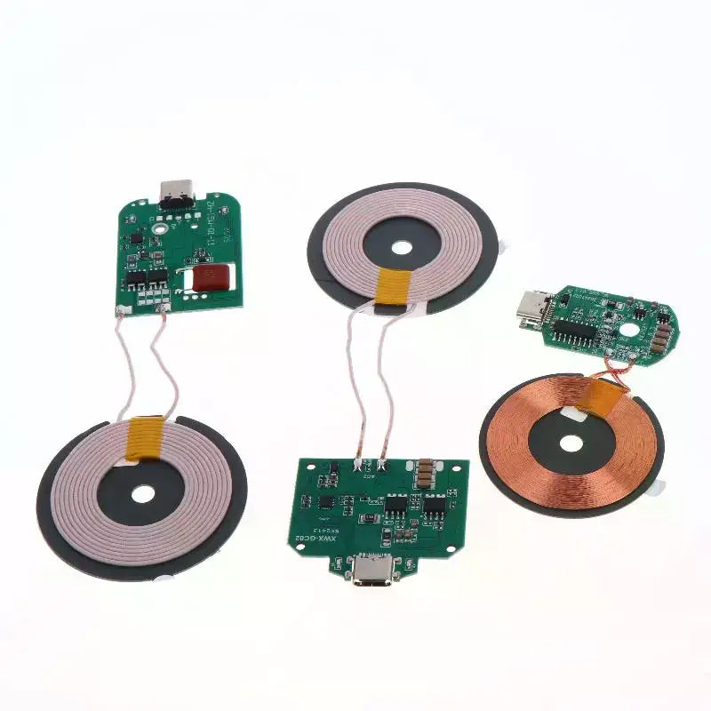 1Pcs Standard Wireless Charging TYPE-C MICRO-USB 5V 9V 15W Wireless Charger Module Transmitter PCBA Circuit Board Coil