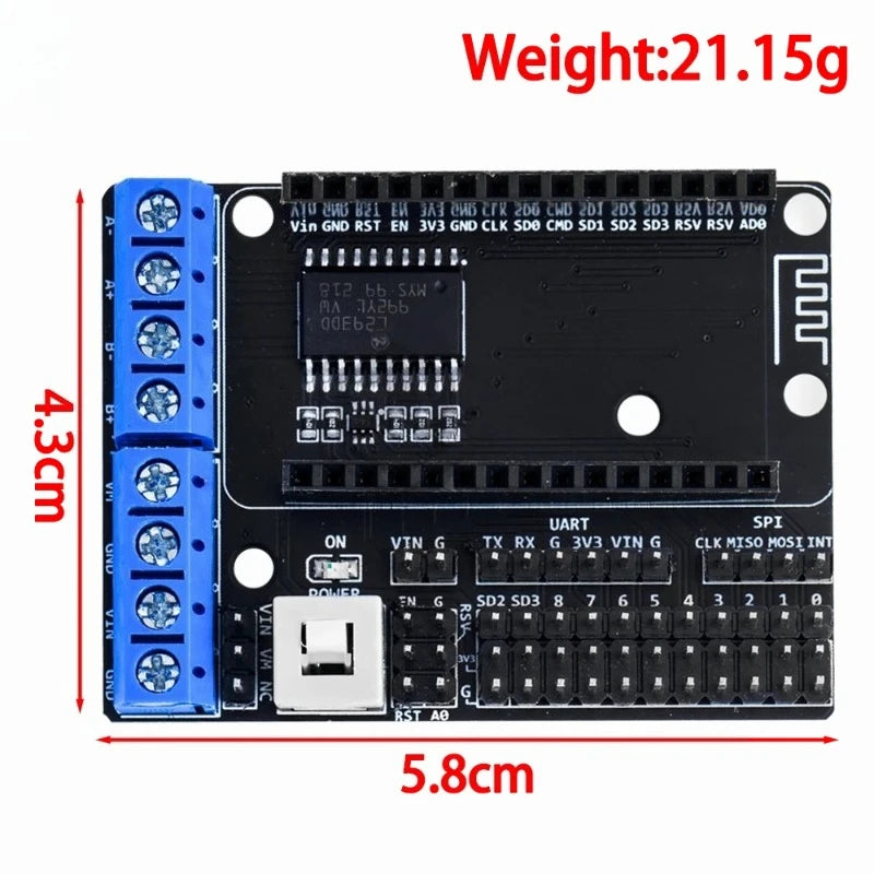 1PCS NodeMCU Motor Shield Board L293D for ESP-12E from ESP8266 esp 12E kit diy rc toy wifi rc smart car remote contro