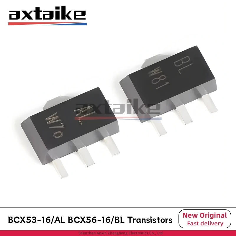 50PCS BCX53-16 AL BCX56-16 BL BCX53 BCX56 SOT-89 BCX53-16,115 SMD NPN PNP 1A 80V 1.3W Medium Power Transistors