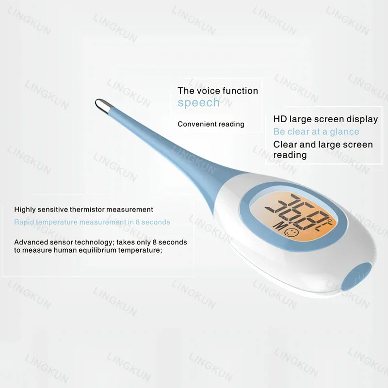 Professional Animal Digital Thermometer with Soft Probe Blue Digital Pet Dog Cat Veterinary Thermometer Waterproof Equipment