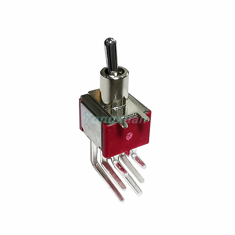 5pcs T80-T 6Pins DPDT ON ON 2 Positions Vertical Right Angle PCB Mount Mini Toggle Switch