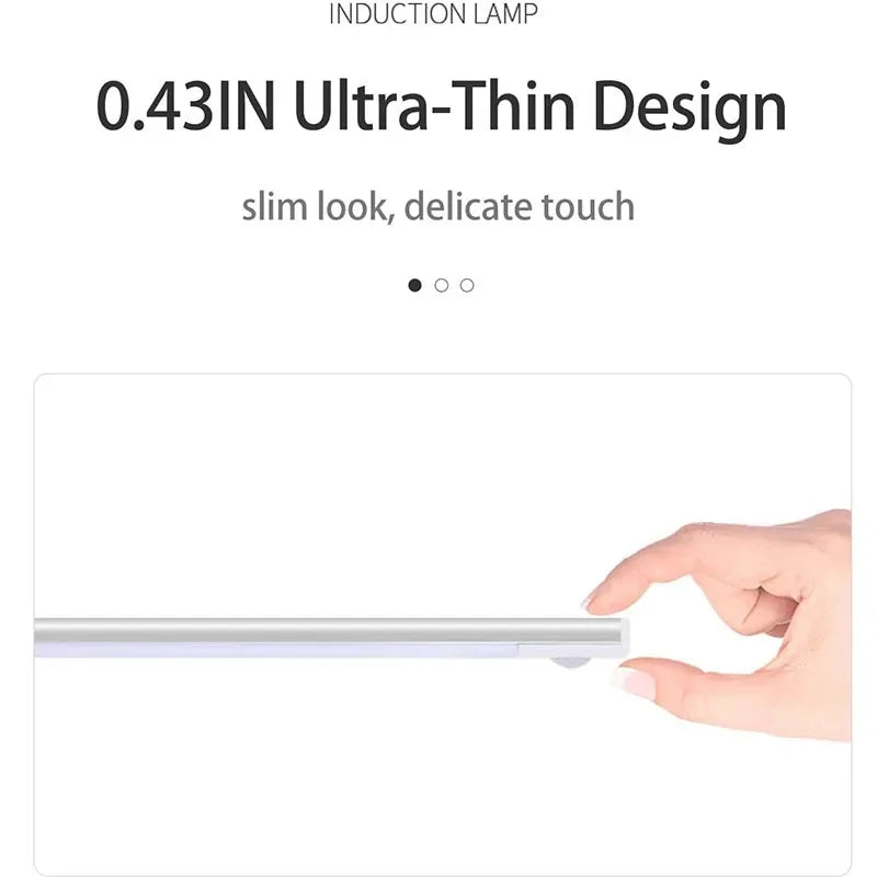 10-60cm USB Rechargeable Ultra-Thin Motion Sensor Light Magnetic Mount  3-Color Adjustment Under Cabinet Light for Home Office
