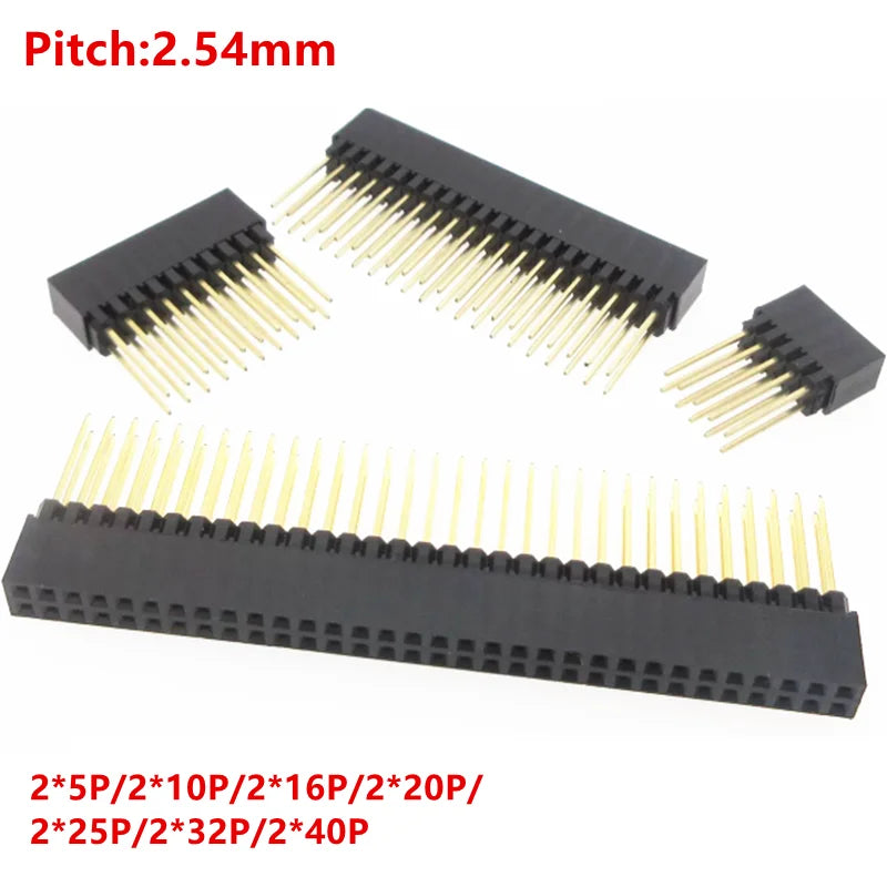 5PCS PC104 2.54mm 2x10P/16P/20P/25P/32P/40Pin Female Stacking Header Connector Dual Row 2x20P for Control Motherboard Interface