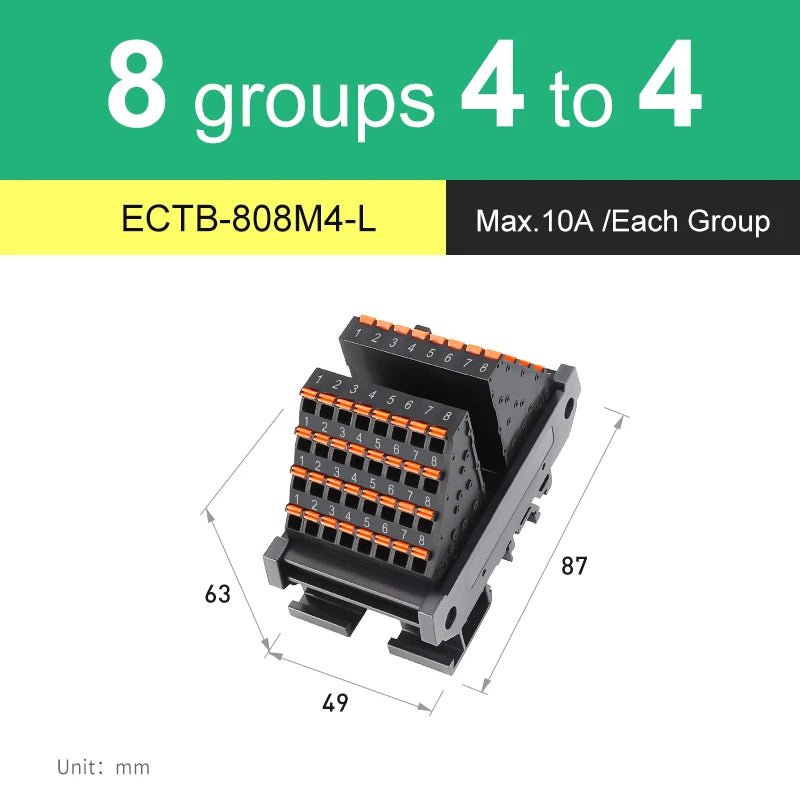 ENMG ECTB Terminal Block 10A 24-Point 42-Point 48-Point 84-Point PLC Signal Transfer Junction Rail Mount Power Distribution Box.