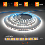 5V 2835 LED Strip Light 3mm 5mm 8mm PCB Width 120Leds/m Flexible LED Tape Ribbon Diode USB/2PIN Wire Led Lights for Room Decor