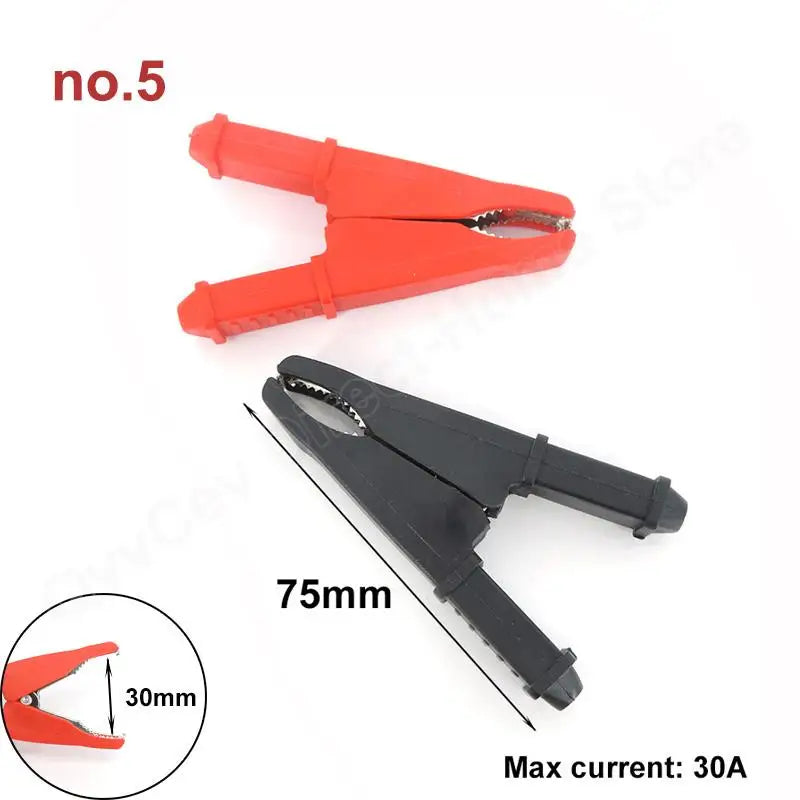 red+black 20/50A PVC Alligator Crocodile Clip Clamp Socket Plug Handle Test Cable Probe 4mm Banana Plug Electric Battery