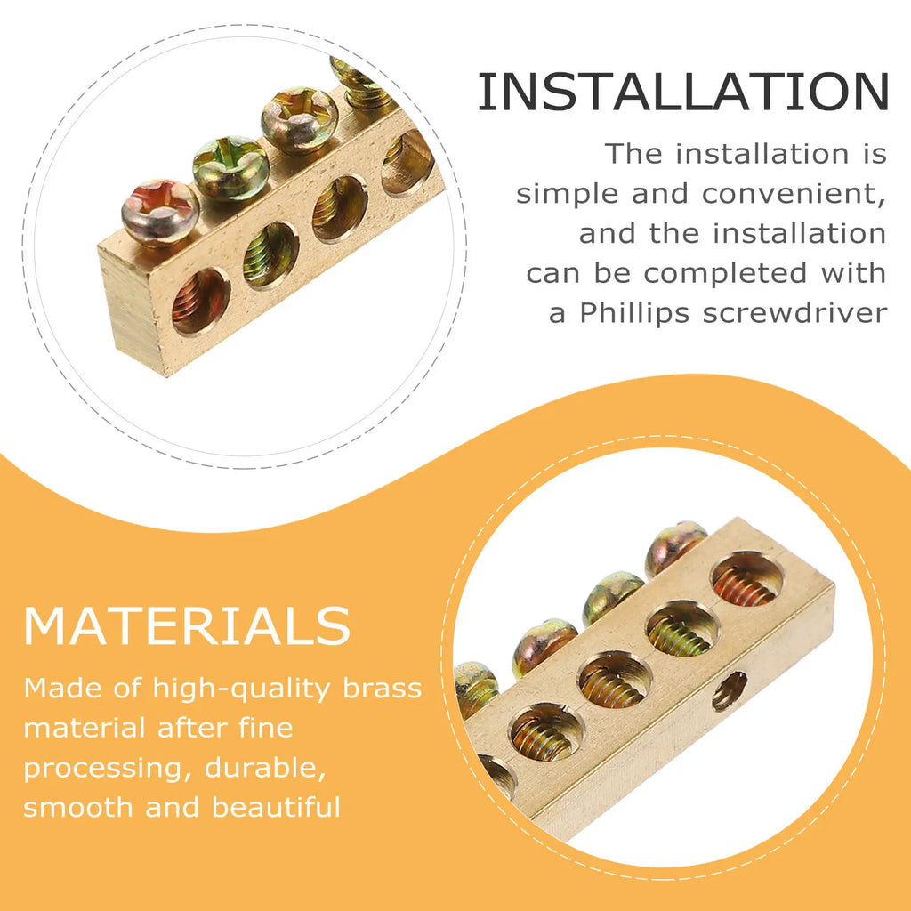 4Pcs Copper Ground Neutral Bars Distribution Wire Terminal Block Electrical Grounding Bars Insulated Screw Terminal Connector