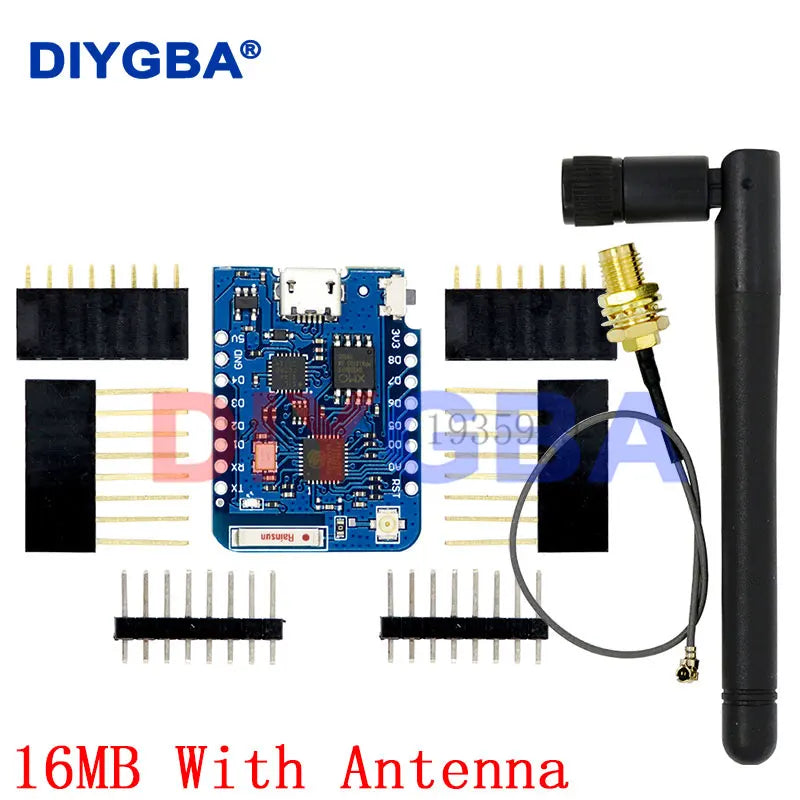 WEMOS D1 Mini Pro 4M 16M Bytes External Antenna Connector NodeMCU Based ESP8266 ESP-8266EX CP2104 WIFI Development Board Micro