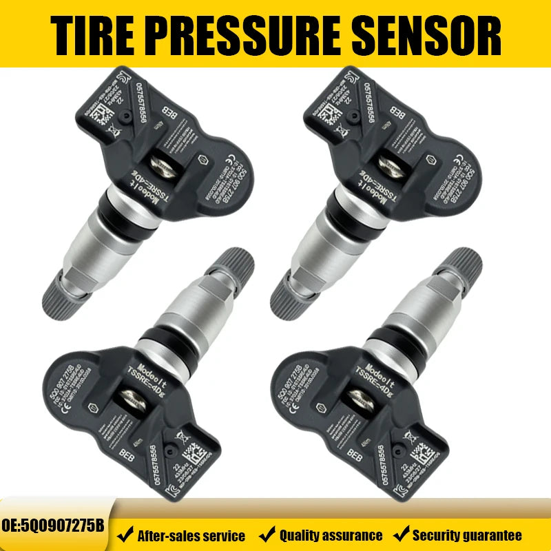 1/4Pcs TPMS Sensor 433MHz Tire Pressure Monitor System Fit For Audi A4 A6 Allroad Volkswagen T-Cros Skoda Replace OE 5Q0907275B