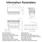10PCS Piano Type Red Toggle Switch Module Spacing 2.54MM Horizontal Type Side Plug DP-1/2/3/4/5/6/7/8/10 Position DIP Switch