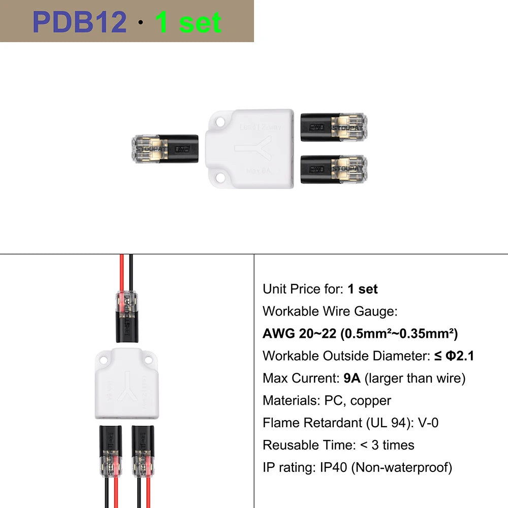 Cable Terminal Electric Wire Connector Clamp Block Quick Splice Scotch Lock Crimp for LED Car Wiring Joint Kit Tool Accessories