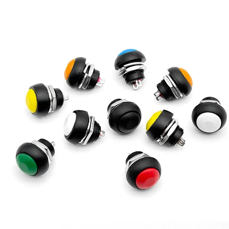 5/20/100PCS PBS-33B Black Red Green Yellow White Blue Orange Self-reset Self-locking 12mm Momentary Push Button Switch