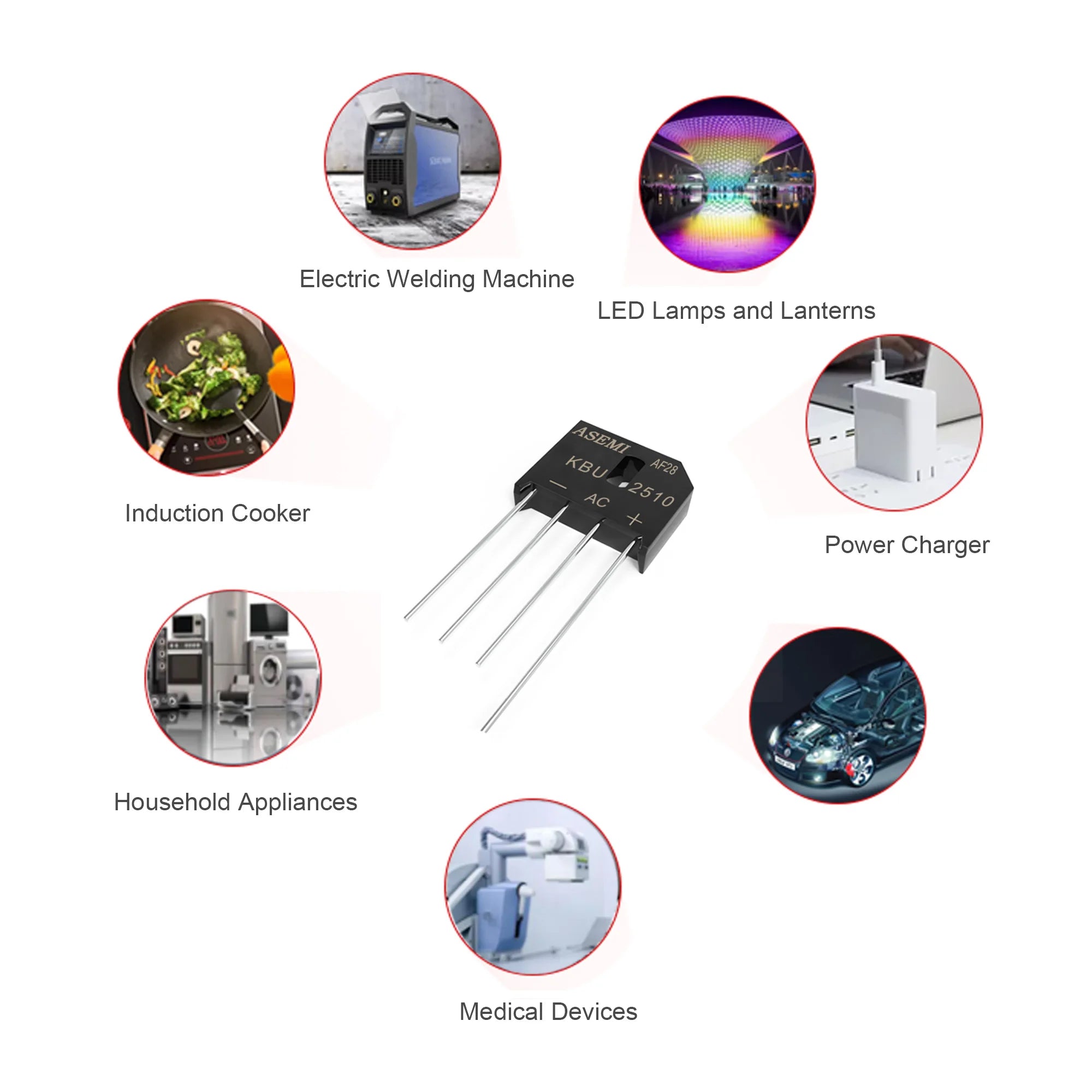 KBU2510 Bridge Rectifier Diode 25A 1000V ASEMI