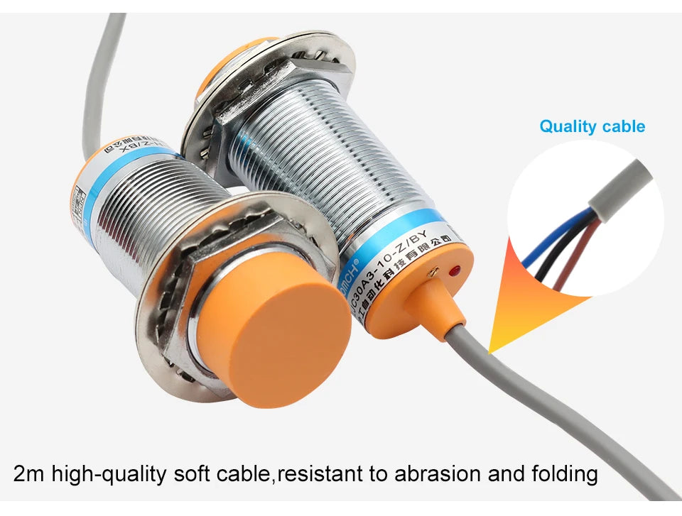 OMCH Capacitive Proximity Sensor LJC 12 18 30MM Detection Distance 2/5/10/20MM PNP NPN NO NC Cylindrical Proximity Sensor Switch