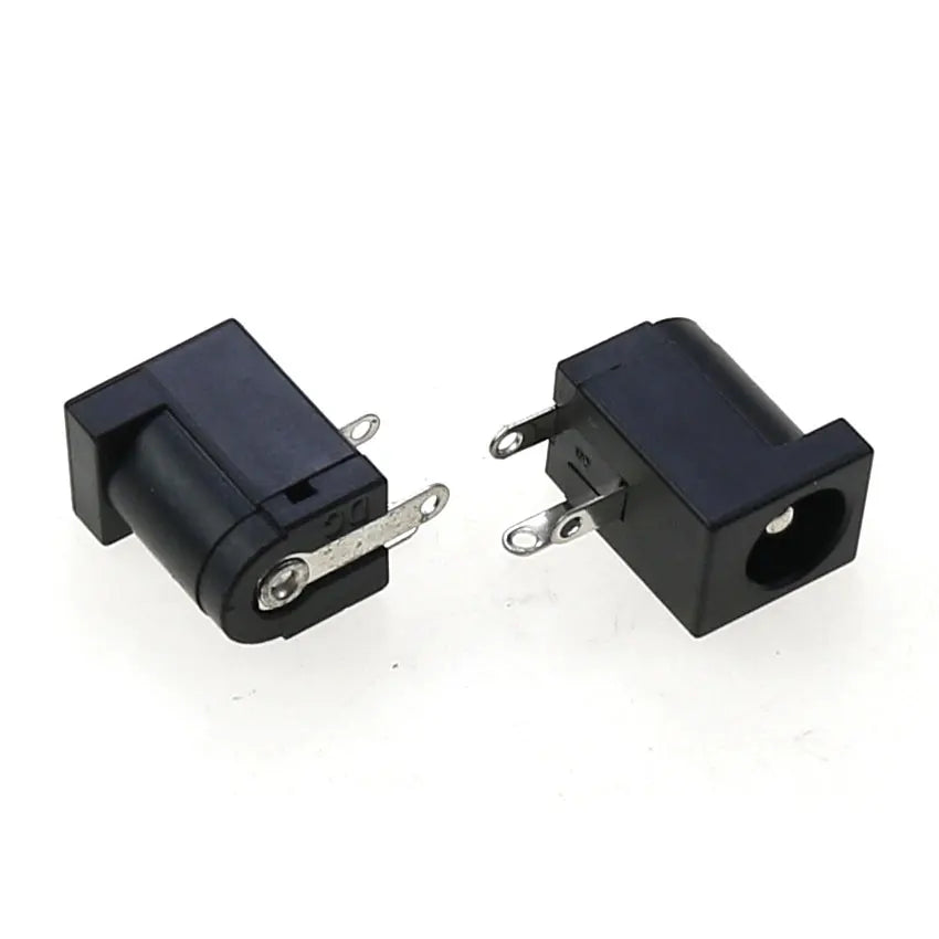 Cltgxdd 10/20/50/100pcs DC Power Jack Female Socket Connector DC005 5.5*2.1mm 5.5x2.5mm 3Pin Right Angle PCB Mount Terminal