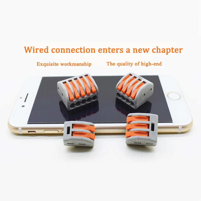 Compact Quick Plug-in Terminal for Cable Connectors, 30/50/100 Piece Terminal Orange Home Wiring Module Paralleling Device