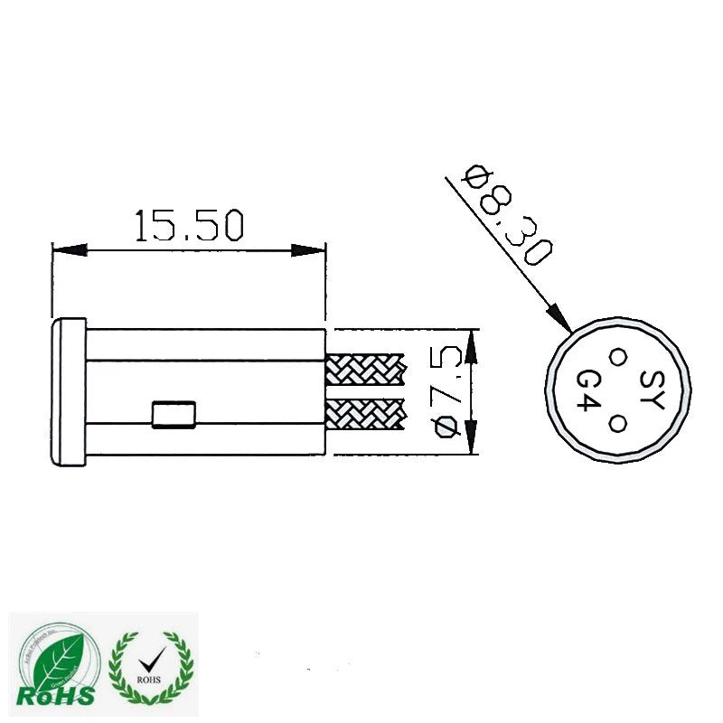 20pcs G4 50cm Long Wire CFL LED Halogen High Temperature Resistant 250degree 12-48V Light Lamp Base Holder Socket