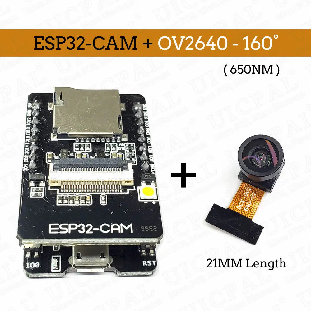 OV2640 ESP32-Cam Set with DVP 24pin Camera 66 120 160 Degree 850nm Night Vision 2MP 2.4 GHz 8MB PSRAM Wireless Bluetooth Module