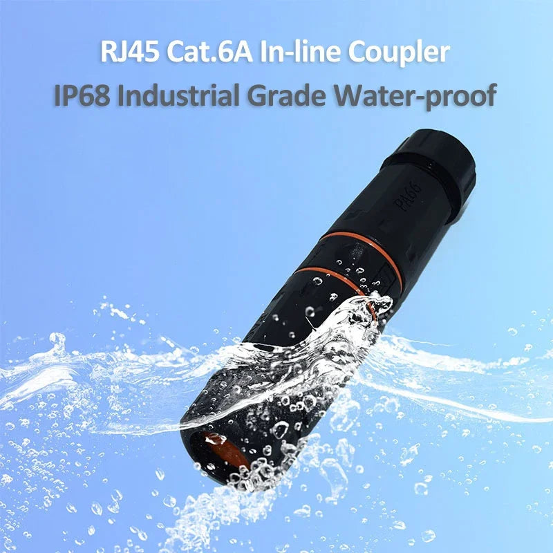 Ethernet LAN CAT6A Shielded IP68 M23 RJ45 Waterproof Connector RJ 45 Female Network Cable Extension Adapter