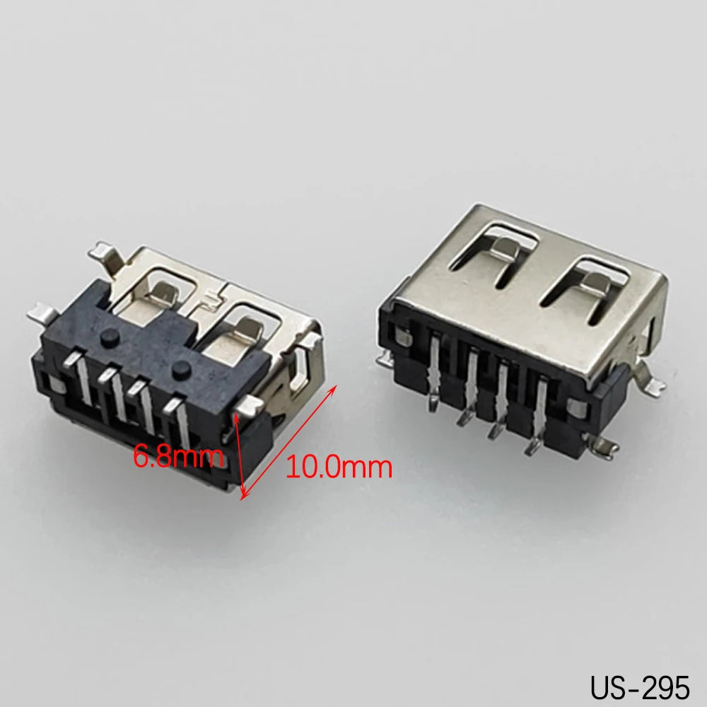 5PCS USB2.0 Female USB Socket Connector 4P USB 2.0 4 Pin Female USB 2.0 Transfers Jack For Laptop Notebook Computer USB Type A/B
