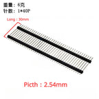 10PCS 1X40 Pin Single Row MALE 2.54MM PITCH 11MM/15MM/17MM/21MM/25MM LONG PIN Header Connector Strip 1X40pin 1*40 40P 40Pin
