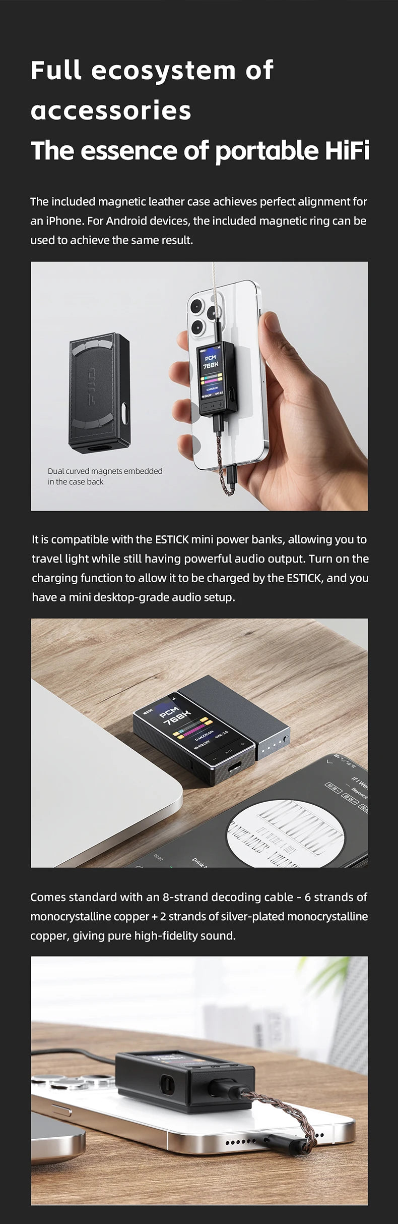 FiiO QX13 HIFI Portable Headphone Amplifier AMP Hi-res Desk TOP-grade Decoder USB DAC ES9027PRO DSD512 PCM768K 900WM