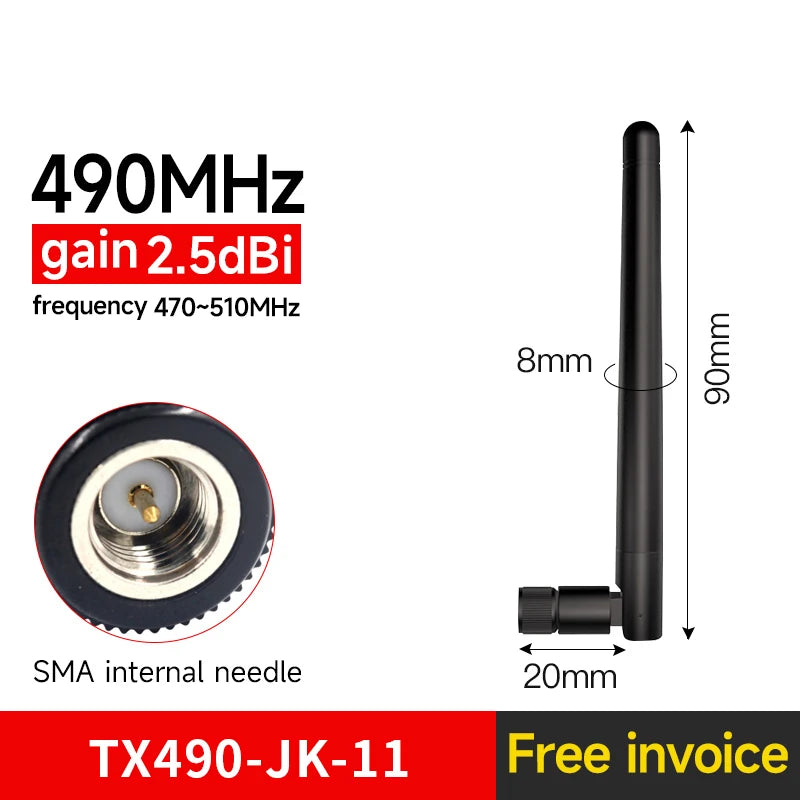 10pcs/lot Wifi Antenna 433MHz 490M SMA-J 4.0dBi High Gain TX433-JKD-20P Omidirectional Straight Rubber Antenna