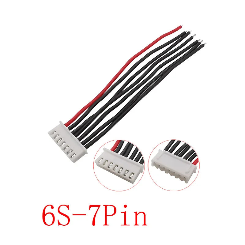 5Pcs JST-XH 2.54mm Pitch 1/2/3/4/5/6/7S Balancer Cable 22AWG Silicone RC Lipo Battery Balancer Charger Plug Wire Connector